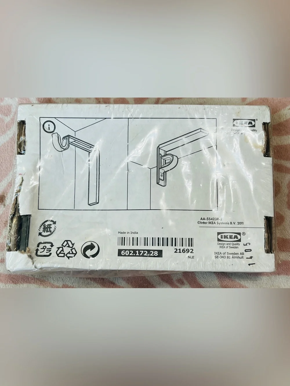 IKEA BETYDLIG Curtain Rod Wall/Ceiling Bracket 602.172.28 New